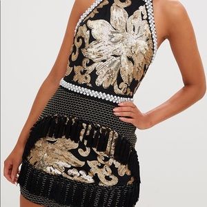 Pretty little thing Premium Sequin Halter Dress
